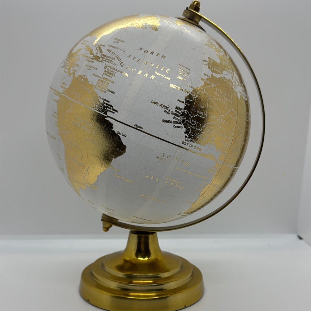 Vintage Gold and White Decorative Globe